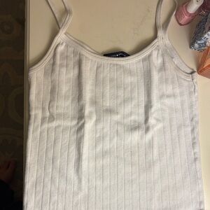 Brandy Melville White Ribbed Tank Top
